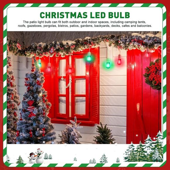 48pcs Christmas LED Bulbs Red & Green S14 E26 Waterproof 1W Outdoor Lights - Picture 7 of 8